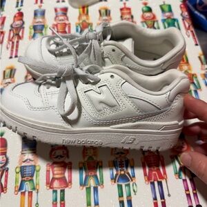 New Balance Kids All-White Sneakers